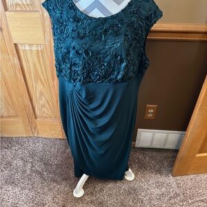 Connected Apparel Dark Teal Midi Dress